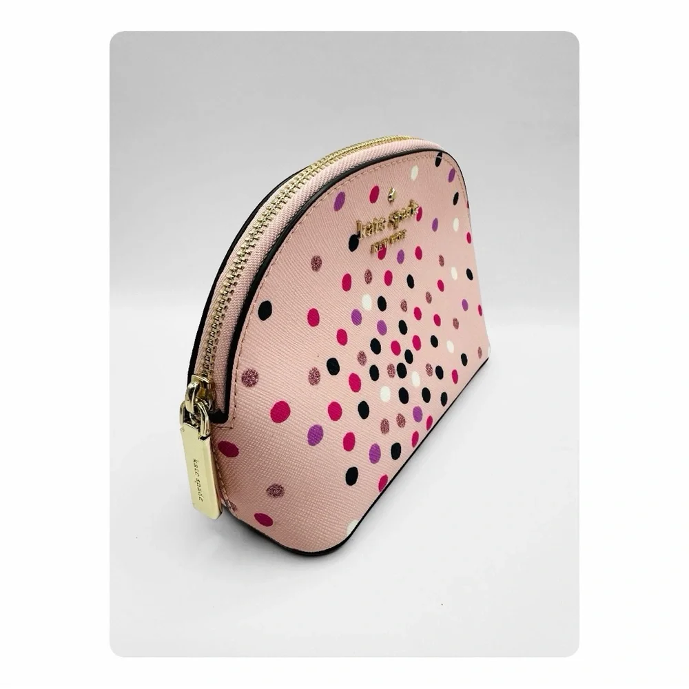 ★ Kate Spade Dome Cosmetic Pouch - Confetti Dot Pink ★